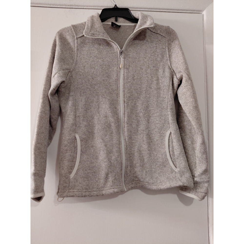 Charles River Women's Heathered Fleece Jacket #5493 - Light Grey Heather, LARGE